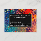 Psychedelic Splatter | Abstract regenboogmonogram Visitekaartje (Achterkant)