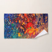Psychedelic Splatter | Abstracte kleurrijke regenb Bad Handdoek (Handdoek)