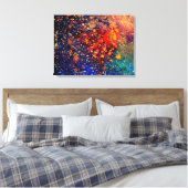 Psychedelic Splatter | Abstracte kleurrijke regenb Canvas Afdruk (Insitu (Slaapkamer))