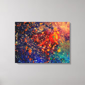 Psychedelic Splatter | Abstracte kleurrijke regenb Canvas Afdruk (Voorkant)