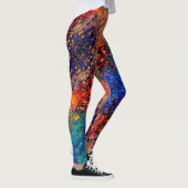 Psychedelic Splatter | Abstracte kleurrijke regenb Leggings (Rechts)
