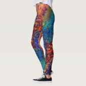Psychedelic Splatter | Abstracte kleurrijke regenb Leggings (Links)