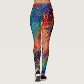 Psychedelic Splatter | Abstracte kleurrijke regenb Leggings (Achterkant)
