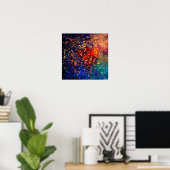 Psychedelic Splatter | Abstracte kleurrijke regenb Poster (Thuiskantoor)