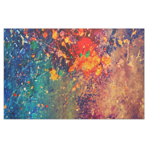 Psychedelic Splatter Abstracte kleurrijke regenb Stof