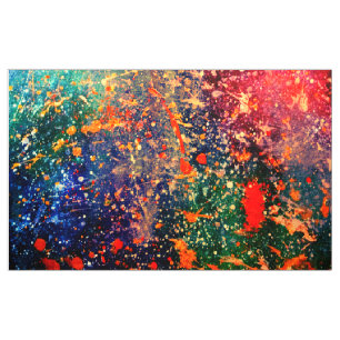 Psychedelic Splatter Abstracte kleurrijke regenb Stof