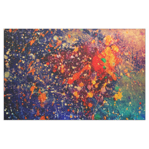 Psychedelic Splatter   Abstracte kleurrijke regenb Stof