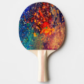 Psychedelic Splatter | Abstracte kleurrijke regenb Tafeltennisbatje (Voorkant)