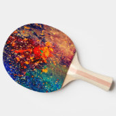 Psychedelic Splatter | Abstracte kleurrijke regenb Tafeltennisbatje (Zijkant)