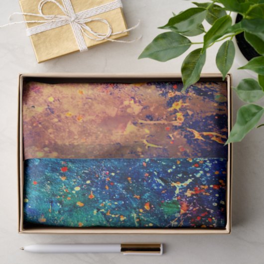 Psychedelic Splatter | Abstracte kleurrijke regenb Tissuepapier (Geschenk)