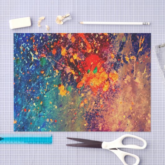 Psychedelic Splatter | Abstracte kleurrijke regenb Tissuepapier (Craft)