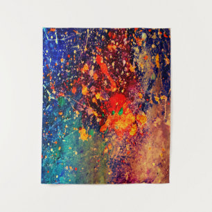 Psychedelic Splatter   Rainbow Abstracte achtergro Wandkleed