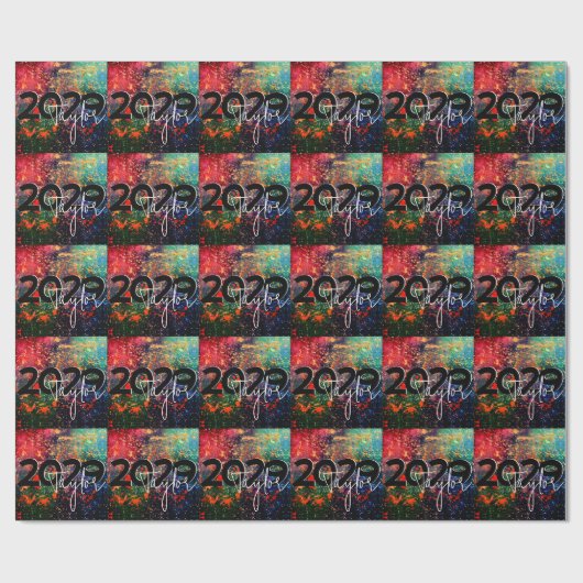 Psychedelic Splatter | Regenboog Abstract Afstuder Cadeaupapier (Vlak)