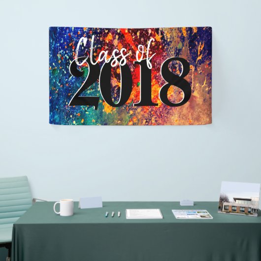 Psychedelic Splatter | Regenboog Abstract Afstuder Spandoek (Beurs)