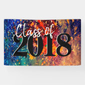 Psychedelic Splatter | Regenboog Abstract Afstuder Spandoek (Horizontaal)