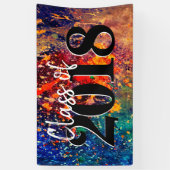 Psychedelic Splatter | Regenboog Abstract Afstuder Spandoek (Verticaal)