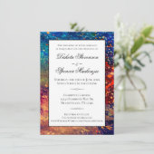 Psychedelic Splatter | Regenboog Abstracte bruilof Kaart (Staand voorkant)