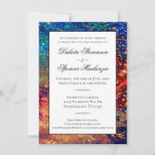 Psychedelic Splatter | Regenboog Abstracte bruilof Kaart (Voorkant)