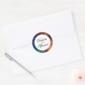 Psychedelic Splatter | Regenboog Abstracte bruilof Ronde Sticker (Envelop)