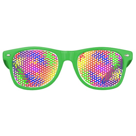 Psychedelic Splodge Adult Party Shades Retro Zonnebril (Voorkant)