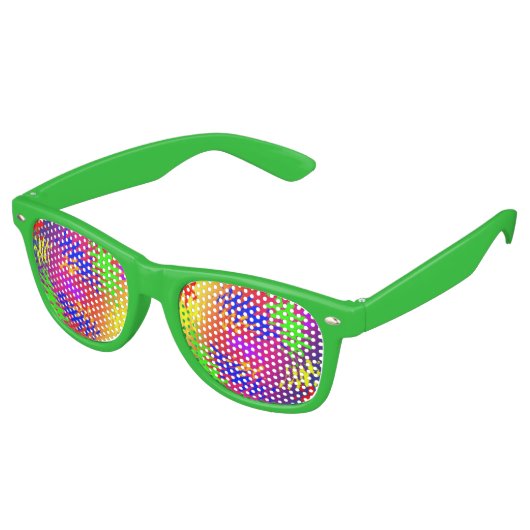 Psychedelic Splodge Adult Party Shades Retro Zonnebril (Gekanteld)