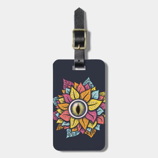 Psychedelic Spooky Eye kleurig Bagagelabel (Voorkant verticaal)