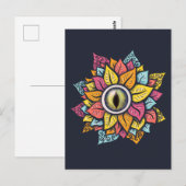 Psychedelic Spooky Eye kleurig Briefkaart (Voorkant / Achterkant)
