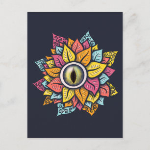 Psychedelic Spooky Eye kleurig Briefkaart