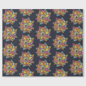 Psychedelic Spooky Eye kleurig Cadeaupapier (Vlak)