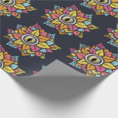 Psychedelic Spooky Eye kleurig Cadeaupapier (Hoek)