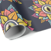 Psychedelic Spooky Eye kleurig Cadeaupapier (Rol Hoek)