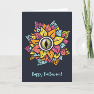 Psychedelic Spooky Eye kleurig Kaart