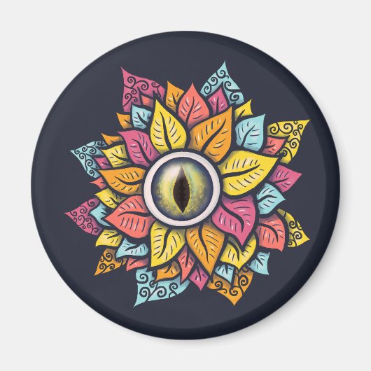 Psychedelic Spooky Eye kleurig Magneet (Voorkant)