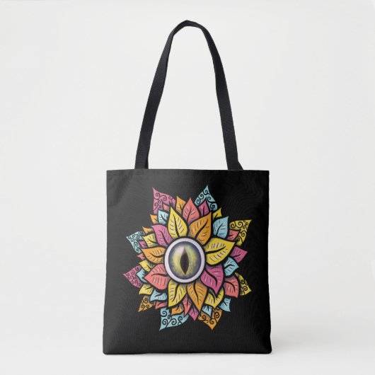 Psychedelic Spooky Eye kleurig Tote Bag (Voorkant)