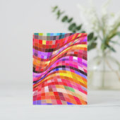 Psychedelic Square Pattern Briefkaart (Staand voorkant)