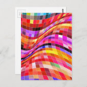 Psychedelic Square Pattern Briefkaart (Voorkant / Achterkant)