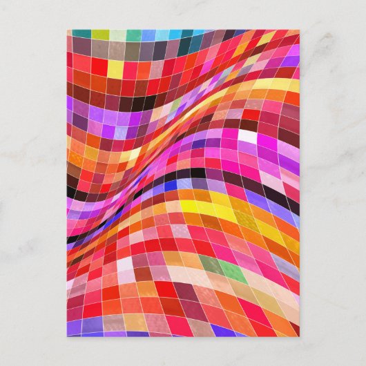 Psychedelic Square Pattern Briefkaart (Voorkant)