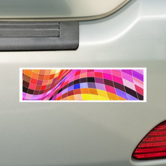 Psychedelic Square Pattern Bumpersticker (Op auto)