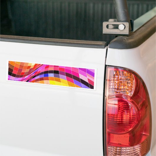 Psychedelic Square Pattern Bumpersticker (Op Truck)