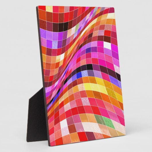 Psychedelic Square Pattern Fotoplaat (Zijkant)