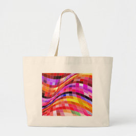 Psychedelic Square Pattern Grote Tote Bag