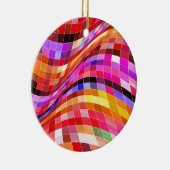 Psychedelic Square Pattern Keramisch Ornament (Rechts)