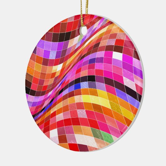 Psychedelic Square Pattern Keramisch Ornament (Links)