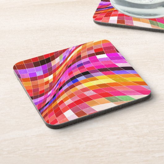 Psychedelic Square Pattern Onderzetter (Linkerzijde)