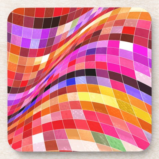 Psychedelic Square Pattern Onderzetter (Voorkant)