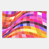 Psychedelic Square Pattern Rechthoekige Sticker (Voorkant)