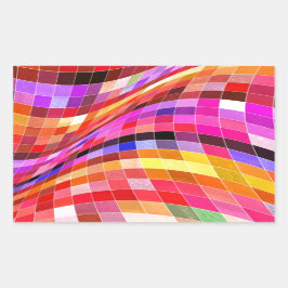 Psychedelic Square Pattern Rechthoekige Sticker