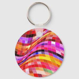 Psychedelic Square Pattern Sleutelhanger