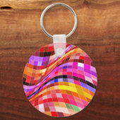 Psychedelic Square Pattern Sleutelhanger (Voorkant)