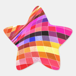 Psychedelic Square Pattern Ster Sticker